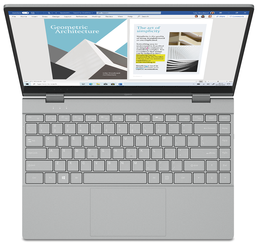 GeoFlex 340 laptop with full-width keyboard