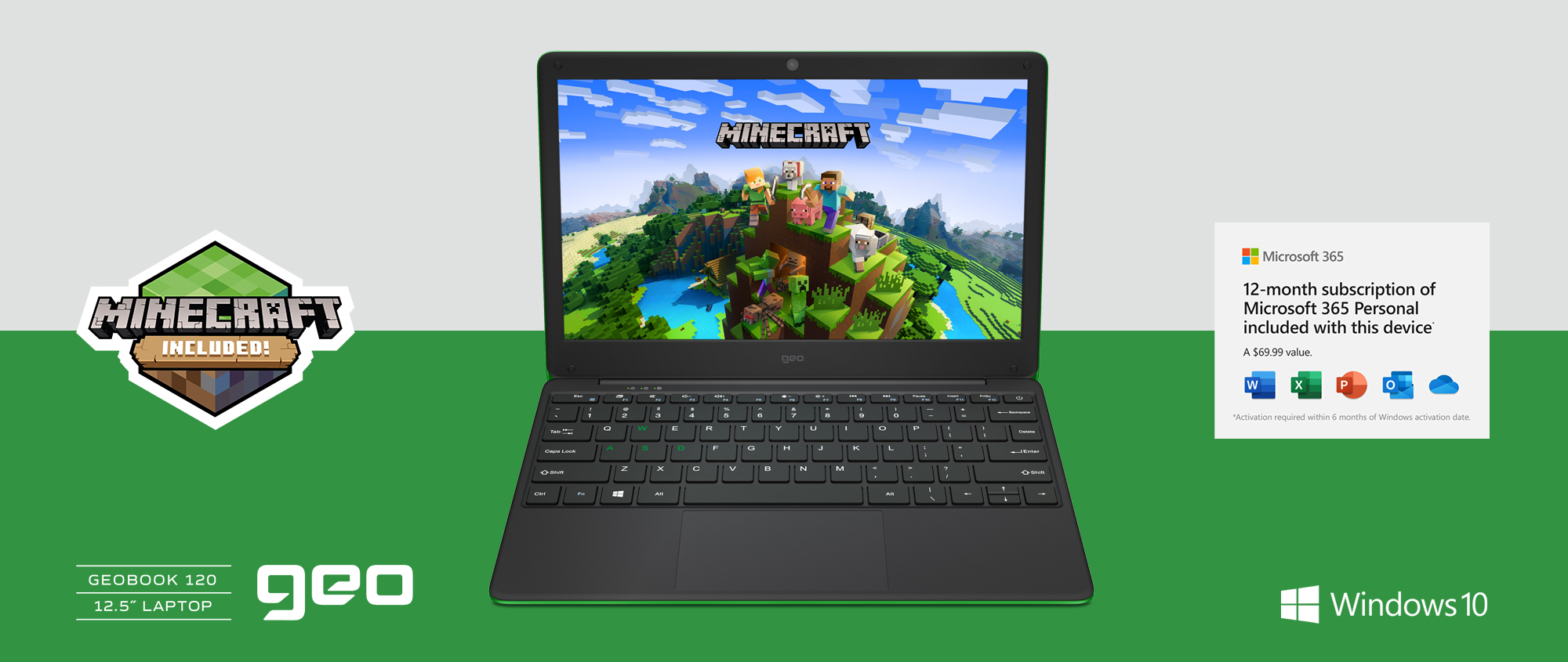 GeoBook 120 12.5" Minecraft Edition Laptop