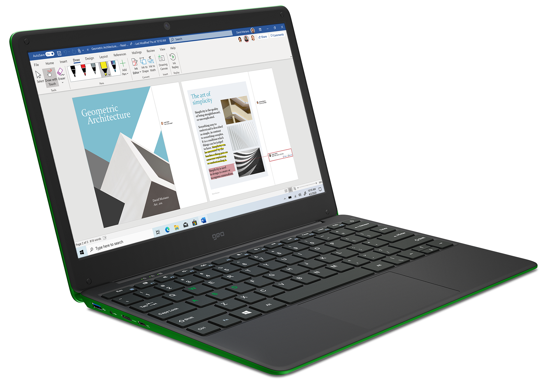 GeoBook 120 Minecraft Edition Green 12.5-inch Laptop